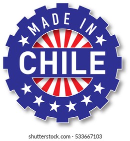 Made in Chile flag color stamp. Vector illustration