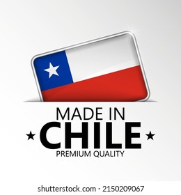 Hecho en Chile gráfico y etiqueta. Elemento de impacto para el uso que desea hacer de él.