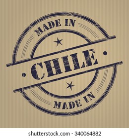 Made in Chile grunge rubber stamp