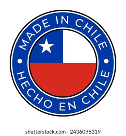 Made In Chile isolierte runde Stempel Aufkleber mit Chilenische Flagge Vektor-Illustration