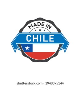 Made In CHILE Logo Badge With  Flag