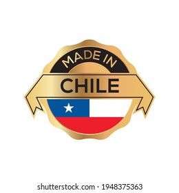 Made in CHILE logo badge with  flag