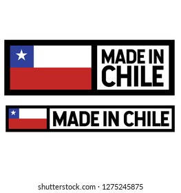 Made in Chile product label isolated on white background.