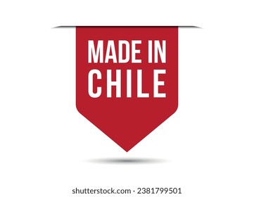 hergestellt in Chile, rote Vektorbanner-Illustration einzeln auf weißem Hintergrund