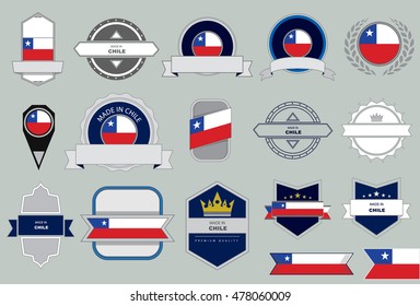 Made in Chile Seal, Chilean Flag (Vector Art)