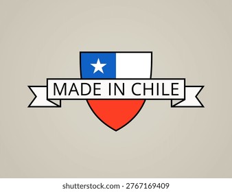 Made in Chile - shield with Chilean flag