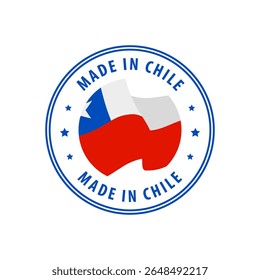 Feito no Chile, carimbo, adesivo. Ilustração vetorial.