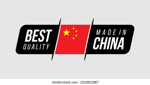 made in china badge icon stamp logo with flag. vector illustration