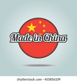 Made in China badge. Vector illustration stamp.