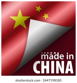 Made in China graphic and label. Element of impact for the use you want to make of it.