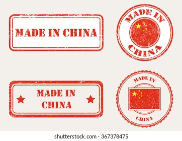 Made in China grunge rubber stamp.Vector illustration.