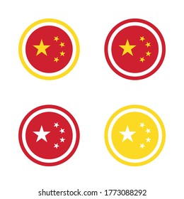 Made in China icon design vector based on Chinese flag