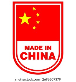 Fabricado na China, rótulo e adesivo vetor
