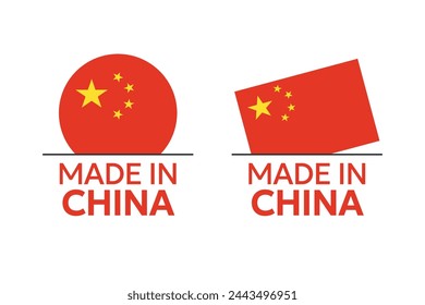made in China labels set, Chinese product icons