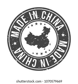 Made in China Map. Quality Original Stamp Design Vector Art.