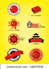 Made in China, Seals, Flags, Vector art