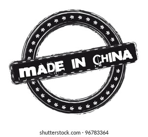 made in china stamp isolated over white background. vector
