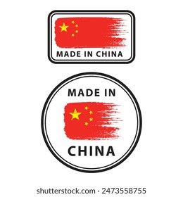 Hecho en China conjunto de sello, aislado sobre fondo blanco, Ilustración vectorial.