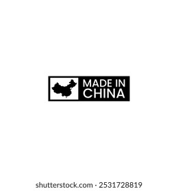 Made in China Text with China Map Vector Illustration.