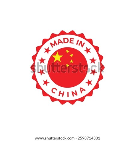 made in china vector badge design with national flag colors and stars