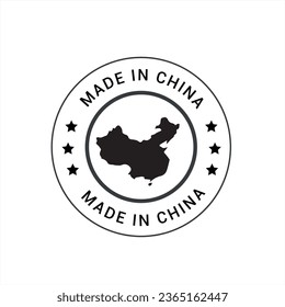 Made in China vector logo, badge, icon. Made in China flag logo