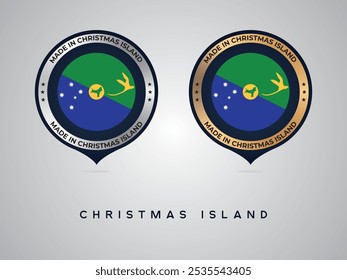 Made in Christmas Island. labels, stickers, pointer, badge and symbol of Christmas Island flag icon. Collection vector illustration