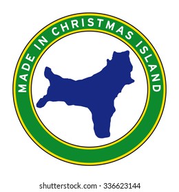 Made in Christmas Island vector logo sticker button