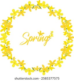 I made a circular border with forsythia flowers.