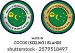 Made in Cocos (Keeling) Islands. Premium labels, stickers, pointer, badge and symbol of Cocos (Keeling) Islands flag icon. Collection vector illustration