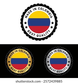 Made in Colombia Badge Tag Seal Stamp Logo