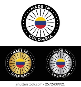 Made in Colombia Badge Tag Seal Stamp Logo