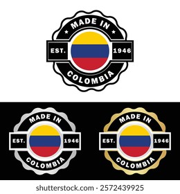 Made in Colombia Badge Tag Seal Stamp Logo