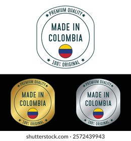 Made in Colombia Badge Tag Seal Stamp Logo