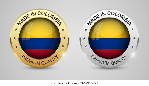 Made in Colombia graphics and labels set. Some elements of impact for the use you want to make of it.