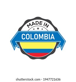 Made in COLOMBIA logo badge with  flag