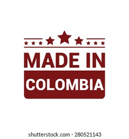 Made in Colombia - Red rubber stamp design isolated on white background. vector illustration vintage texture.