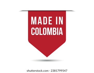 Dibujo de pancarta de vector rojo hecho en Colombia aislado en fondo blanco