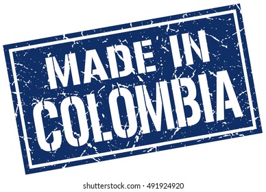 made in Colombia stamp. Colombia grunge vintage isolated square stamp. made in Colombia