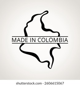 Made in Colombia - Symbol with outline map