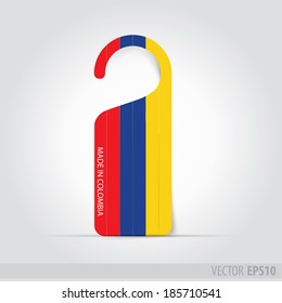 Made in Colombia tag for door
