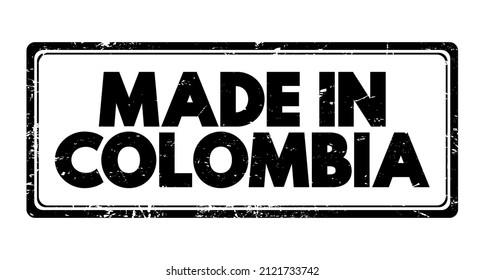 Made in Colombia text emblem stamp, concept background