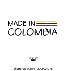 Made in Colombia, vector illustration.