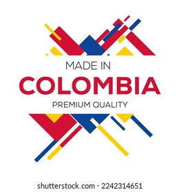 Made in Colombia, vector illustration.
