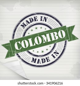 Made in Colombo vector rubber stamp on grunge paper