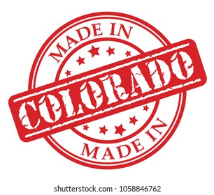 Made in Colorado red rubber stamp illustration vector on white background