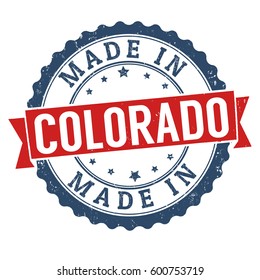 Made in Colorado sign or stamp, vector illustration