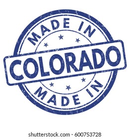 Made in Colorado sign or stamp, vector illustration