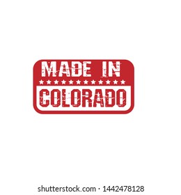 made in Colorado stam.rubber stamp.American state.red stamp with text made in colorado. designed for product of colorado