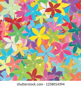 It's made of colorful flowers. It can be applied to fashion design or interior design. Vector illustration.