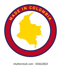 Made in Columbia vector logo sticker button